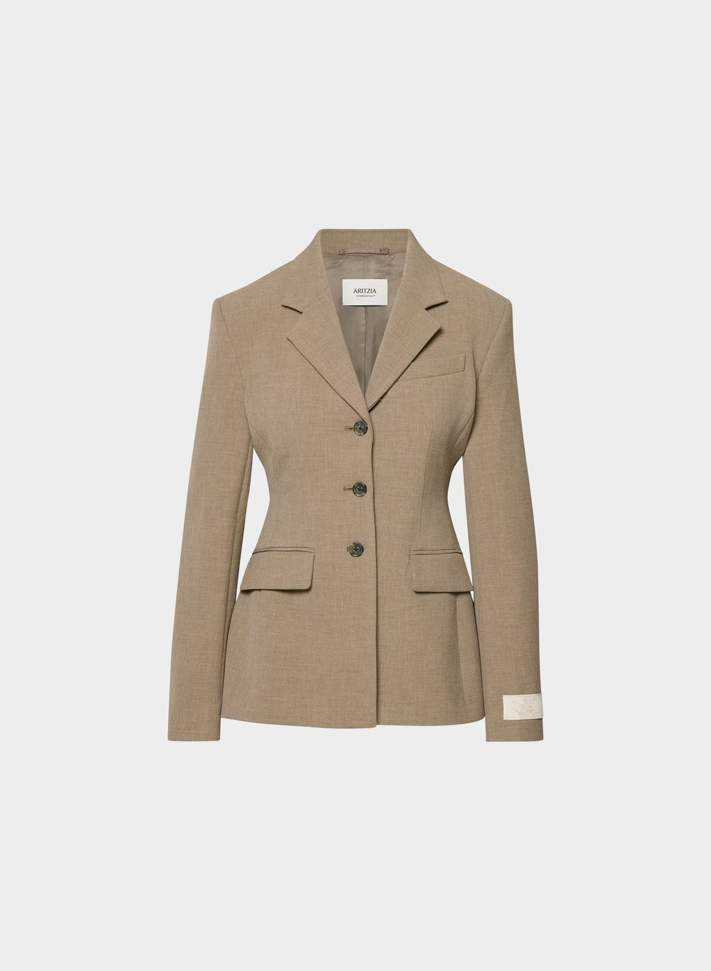 Single-Breasted Stretch Blazer - Brown Check