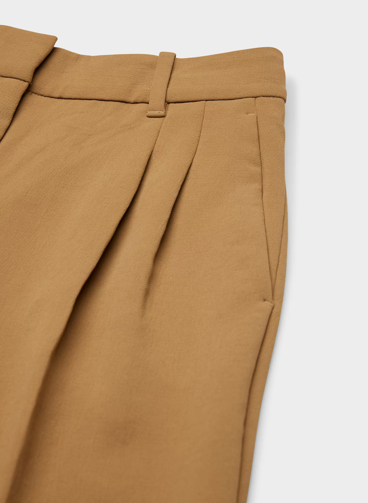 High-Rise Wide-Leg Crepe Trousers - Sand
