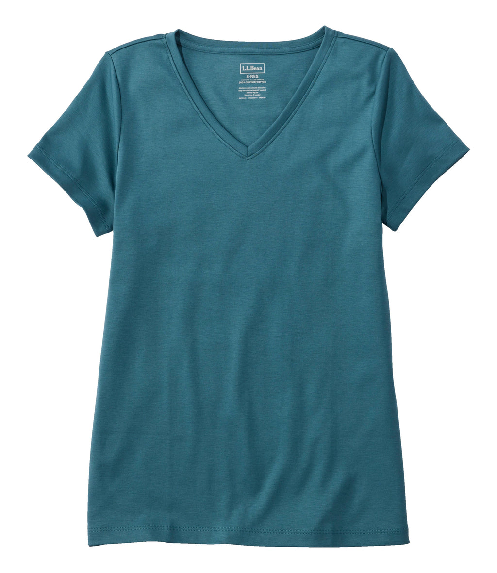 Women's Pima Cotton V-Neck T-Shirt - Black