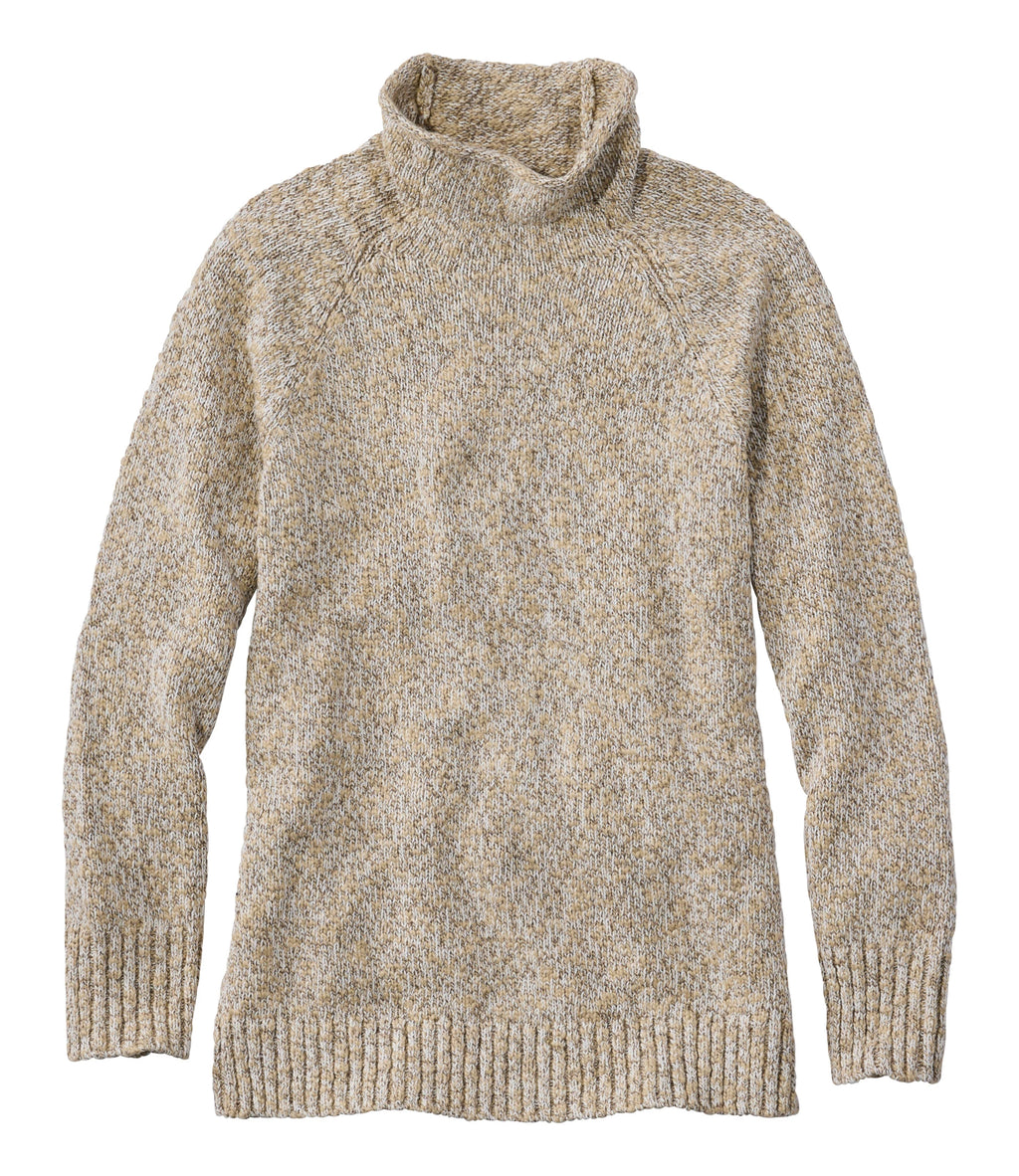 Women's Cotton Funnel Neck Pullover Sweater - Natural