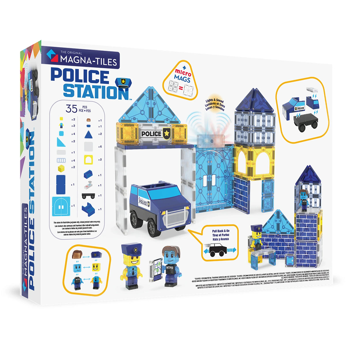 Police Station Magnetic Building Set - 35 Pieces