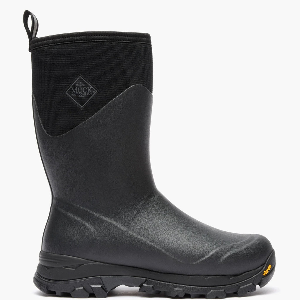 Men's Insulated Waterproof Mid Ice Grip Boot - Black