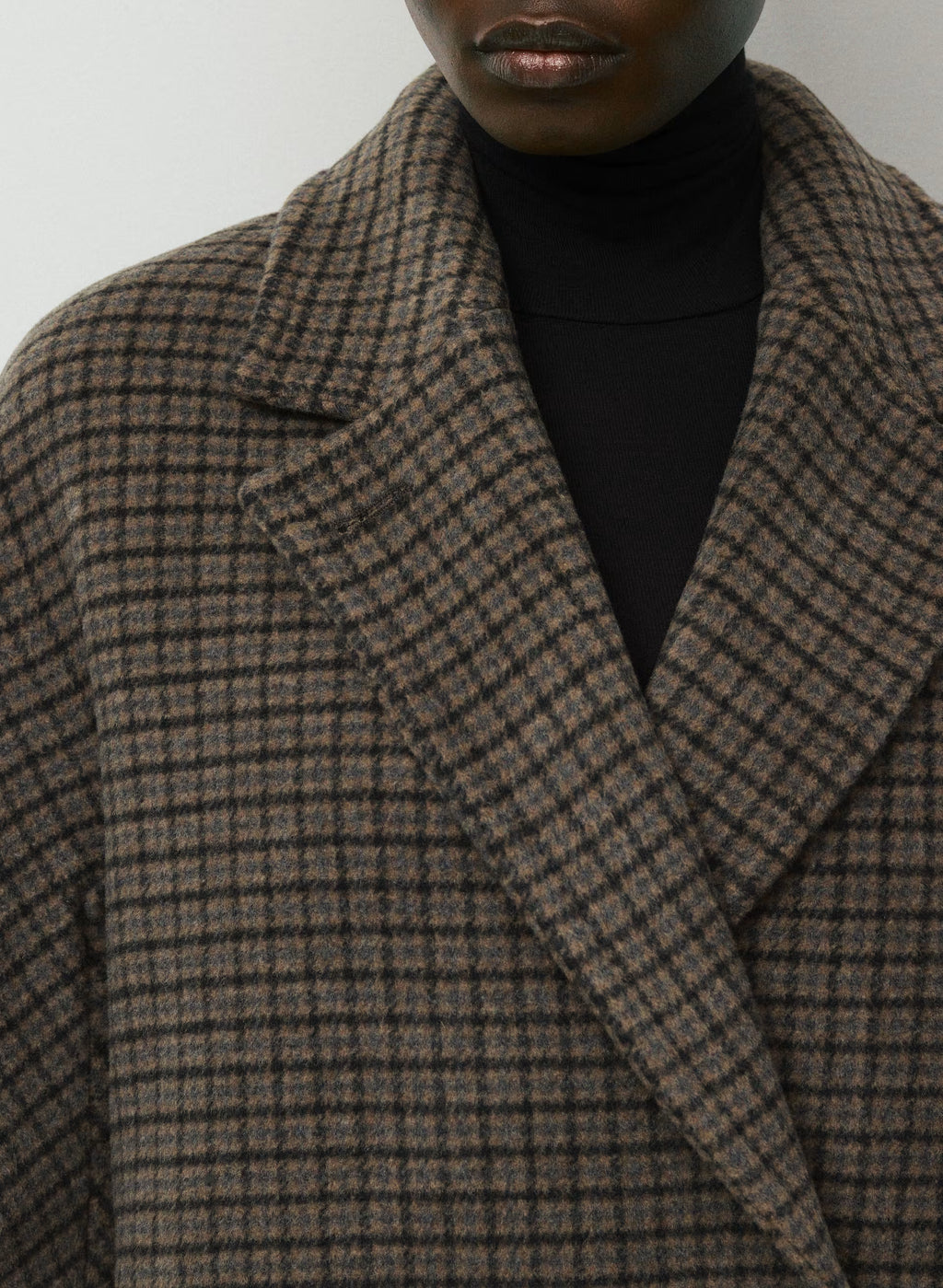 Double-Breasted Wool Cashmere Coat - Herringbone