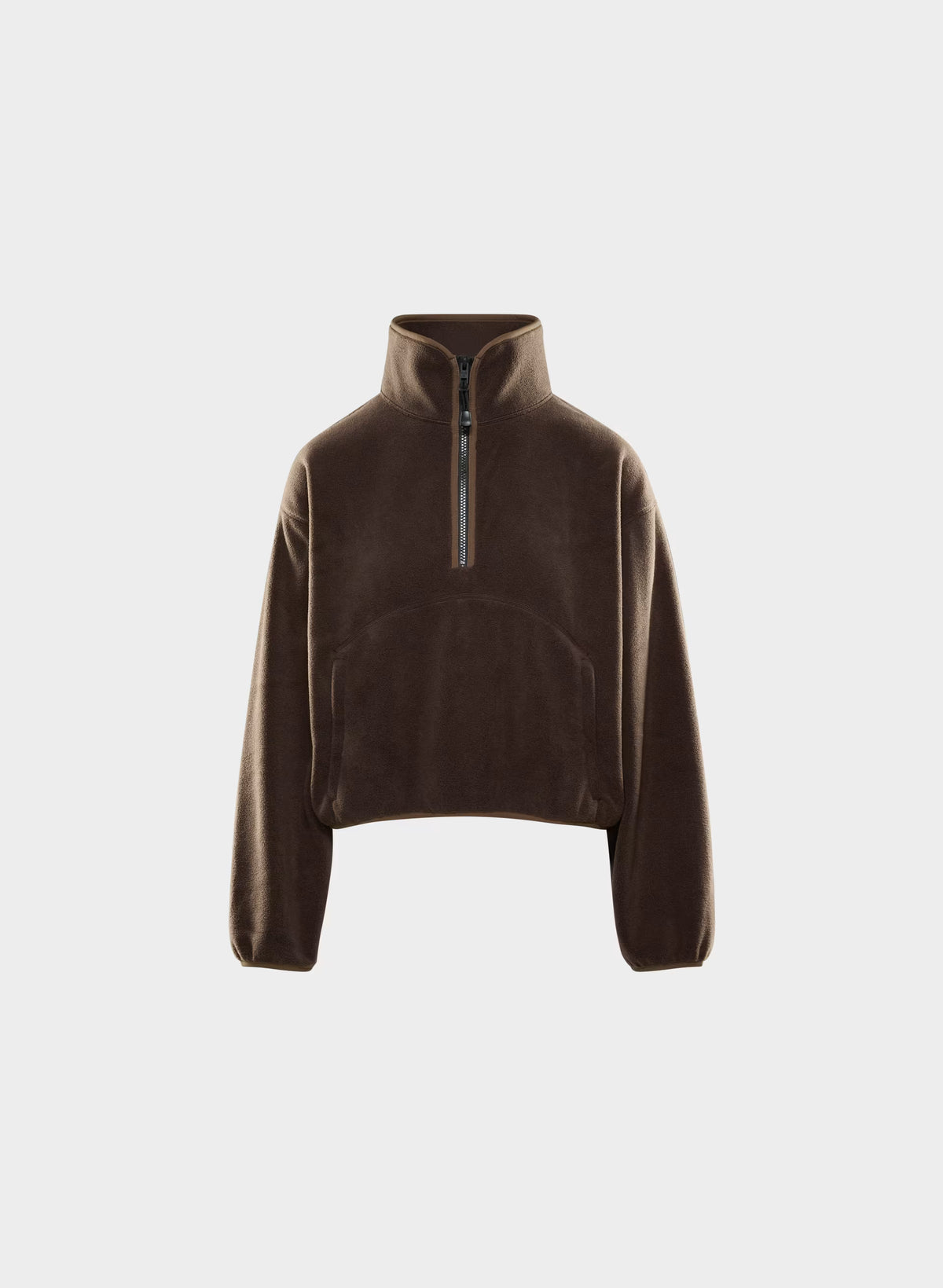 Oversized Half-Zip Microfleece Pullover - Gray