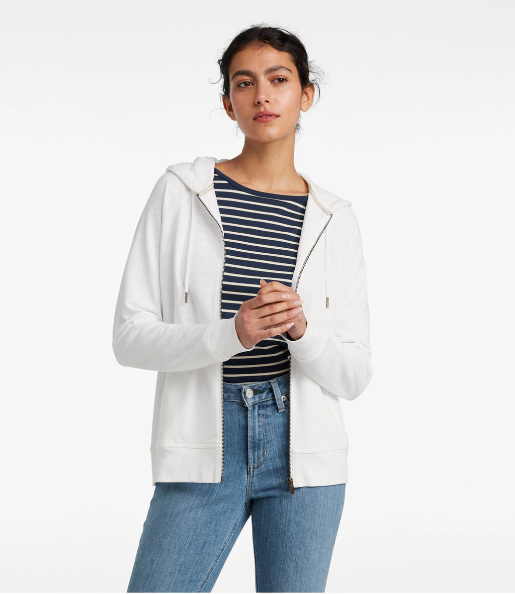 Women's French Terry Full-Zip Hoodie - White