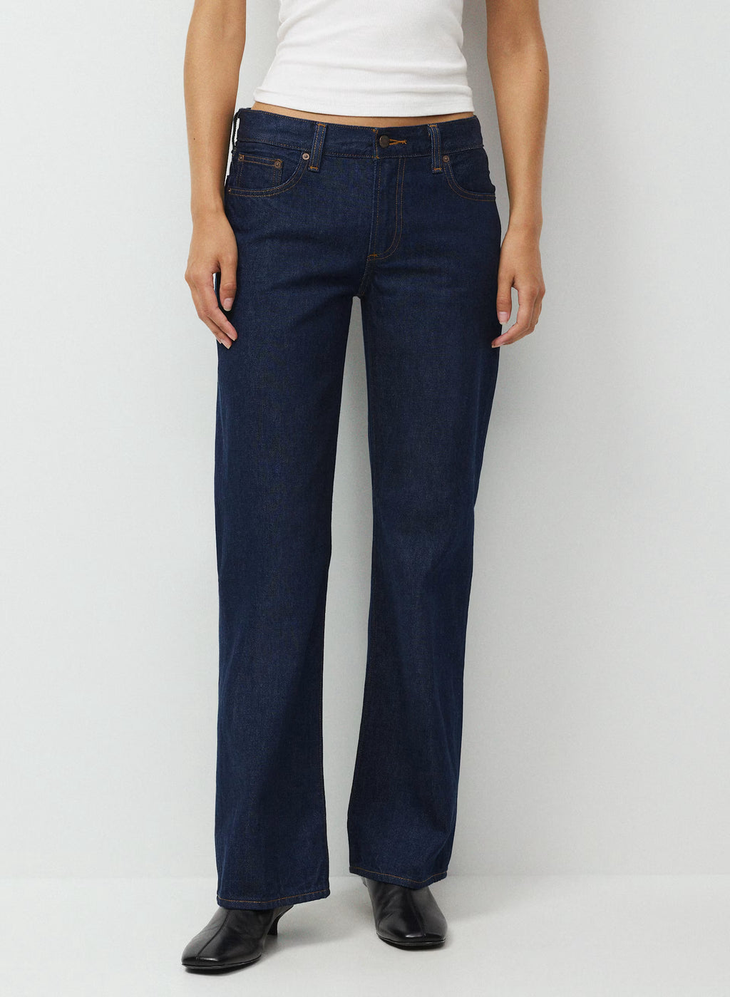 Low-Rise Wide-Leg Jeans - Dark Blue