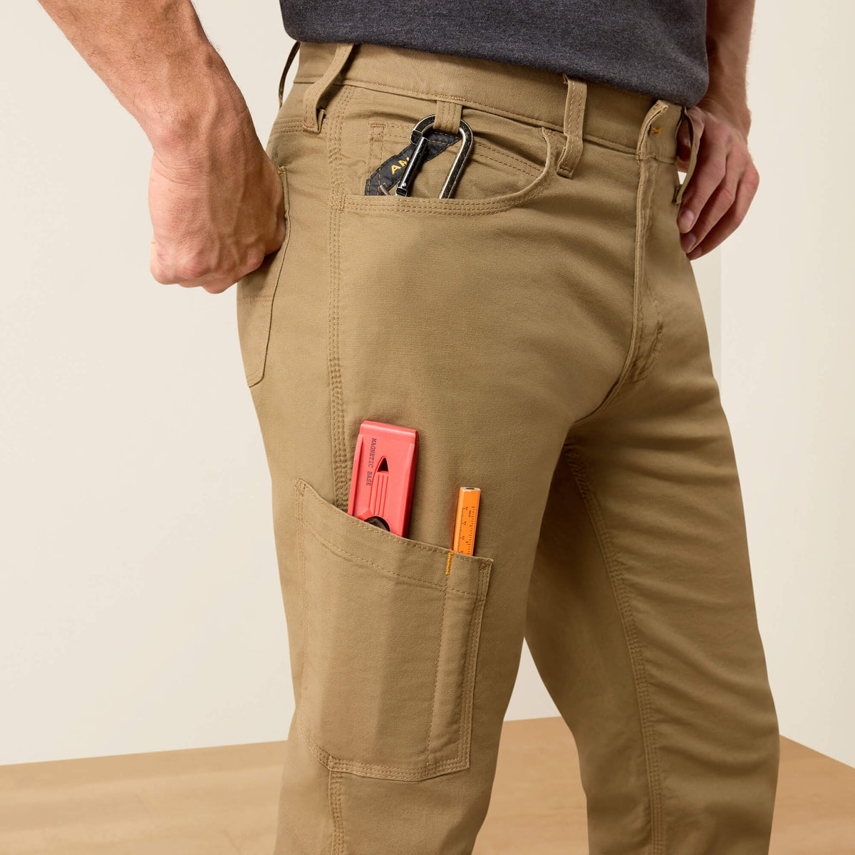 Men's Relaxed Stretch Canvas Work Pants - Khaki