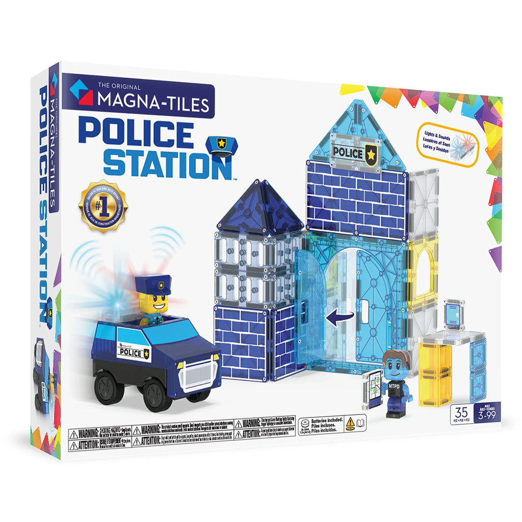 Police Station Magnetic Building Set - 35 Pieces