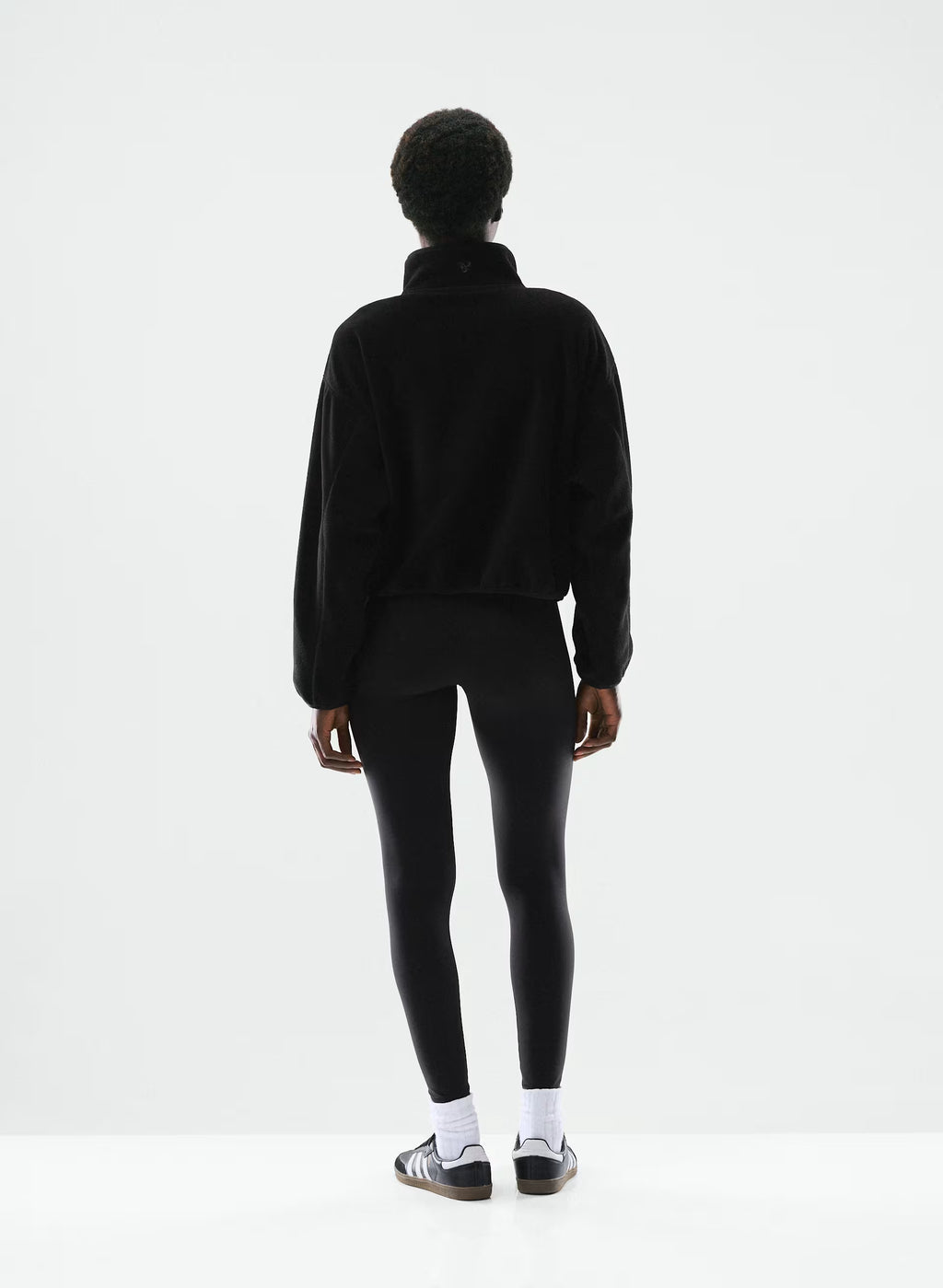 Oversized Half-Zip Microfleece Pullover - Gray