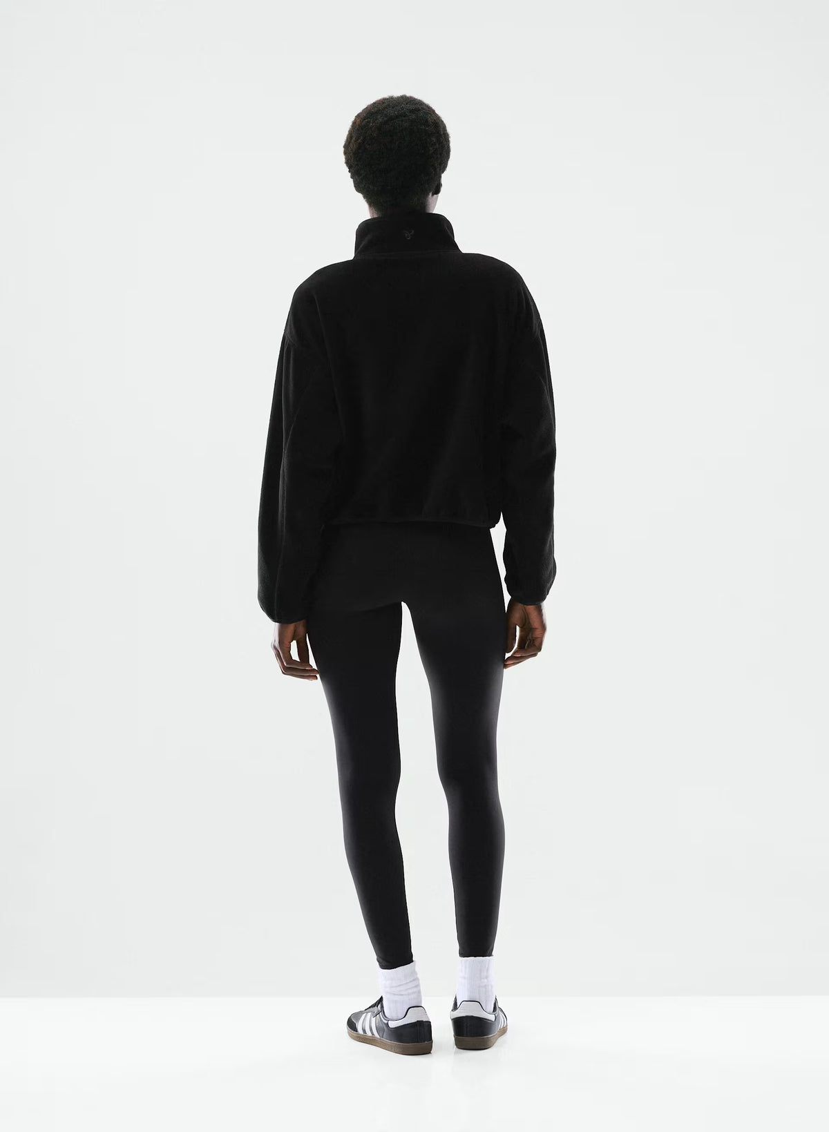 Oversized Half-Zip Microfleece Pullover - Gray
