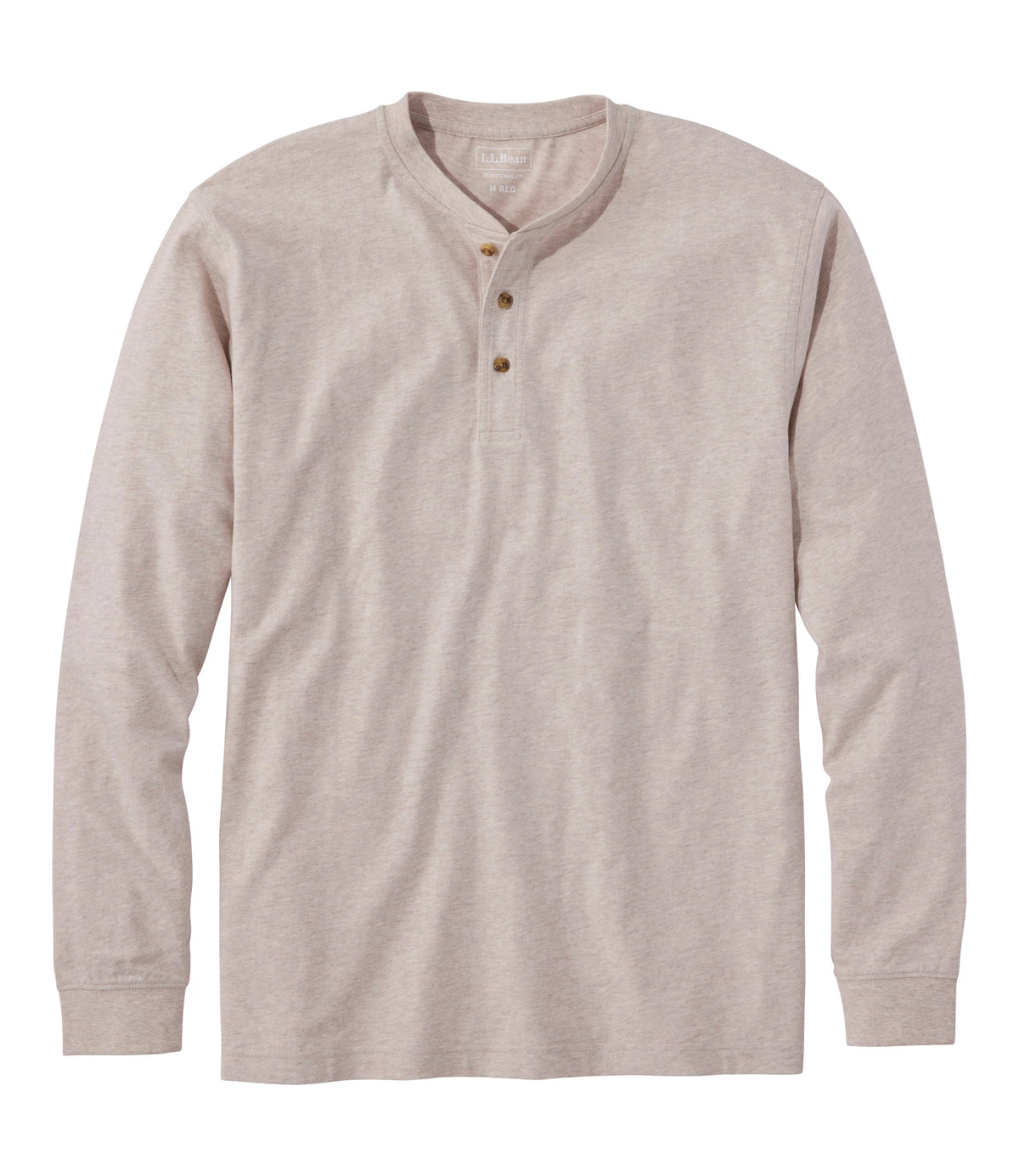 Men's Long-Sleeve Cotton Henley Shirt - Blue