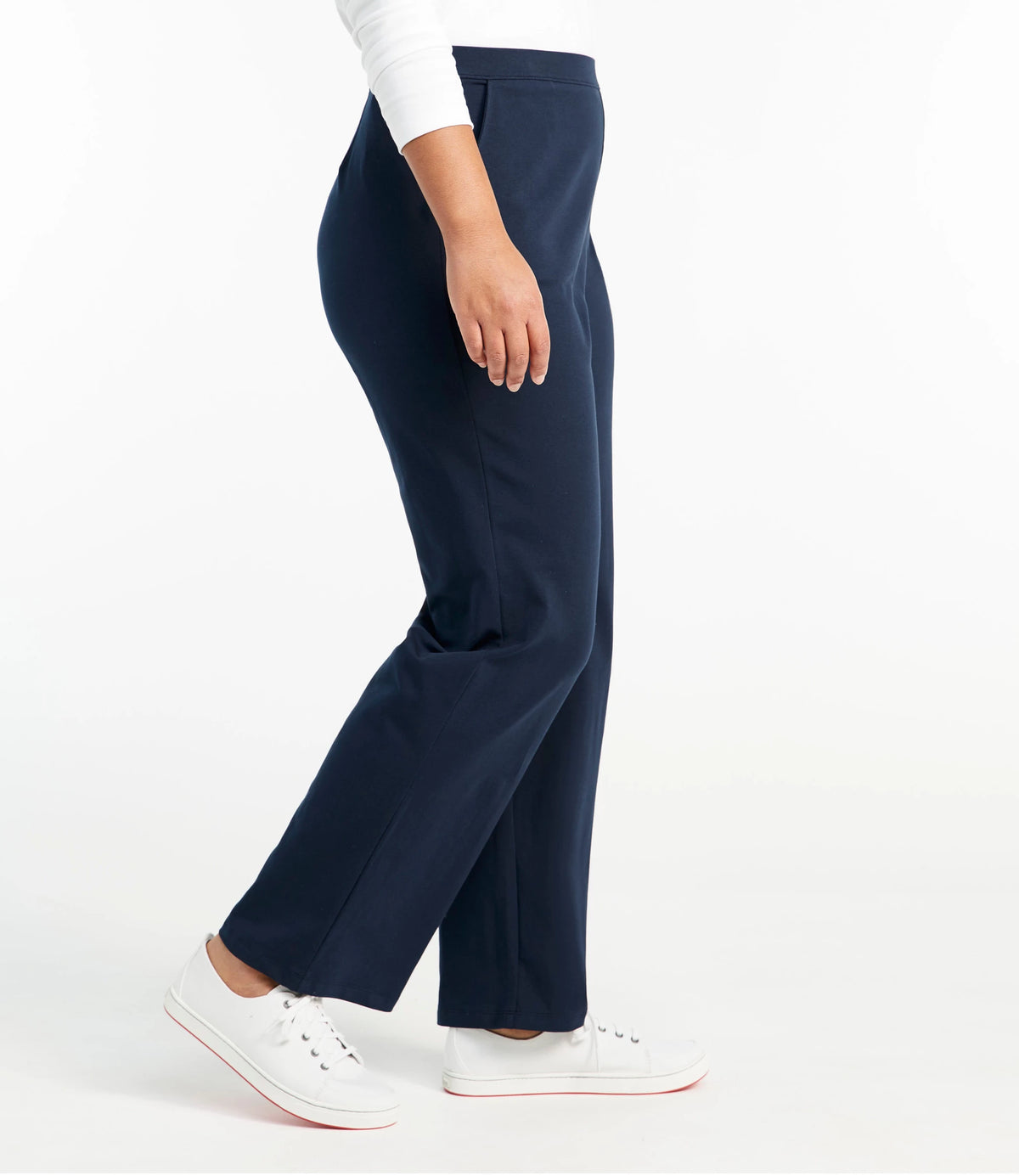 Women's High-Rise Straight-Leg Knit Pants - Black