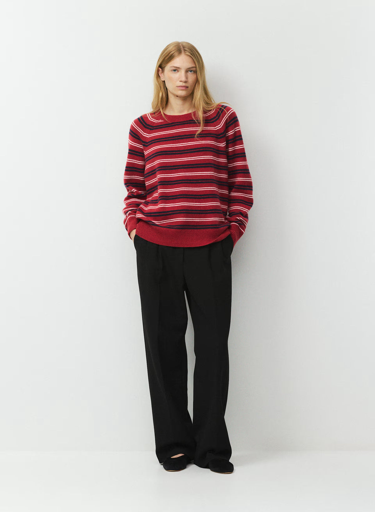 Wool Cashmere Raglan Sweater - Olive
