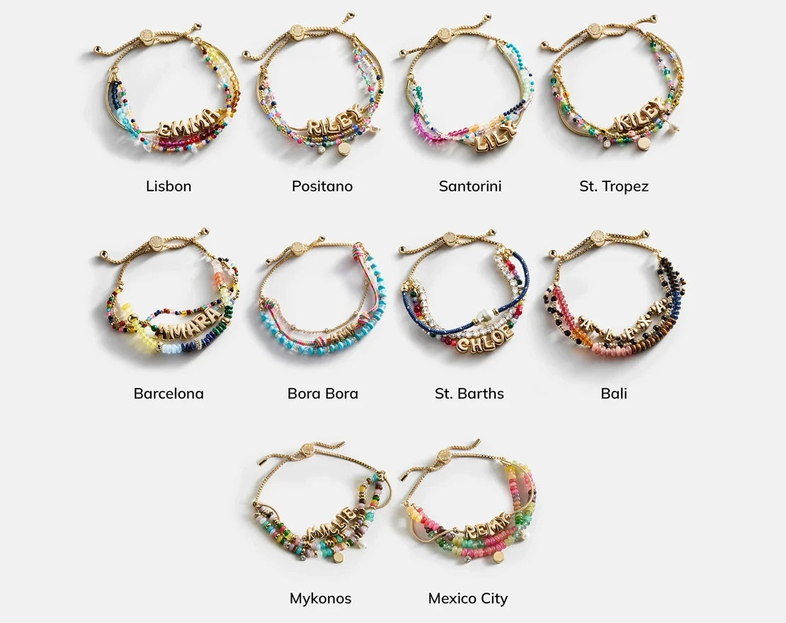 Personalized Three-Strand Beaded Bracelet