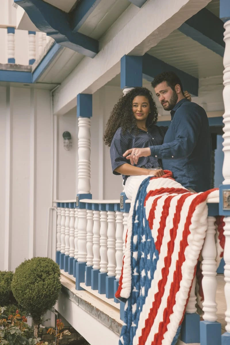 Double-Sided Plush Flag Blanket