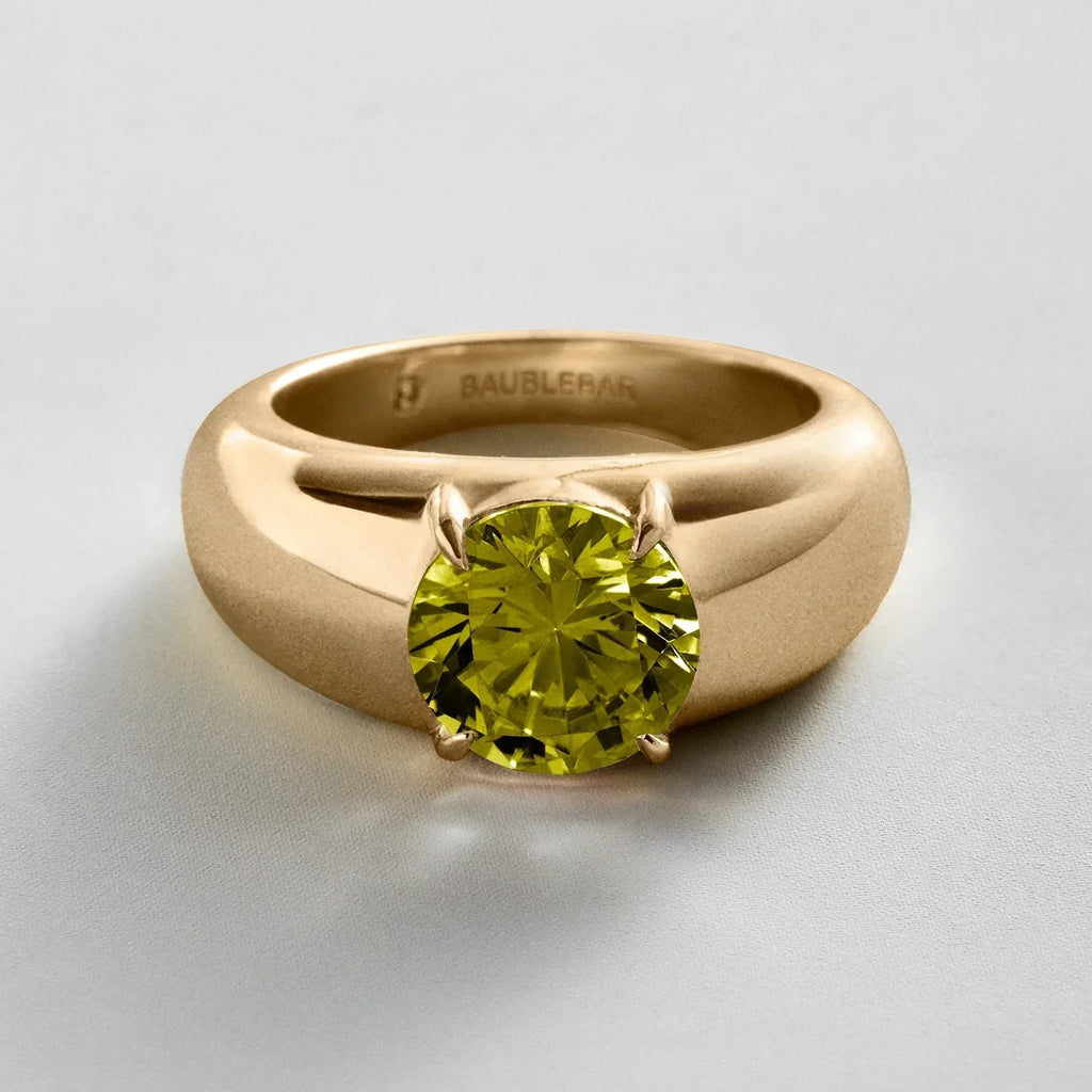 Custom Gold-Plated Birthstone Band Ring