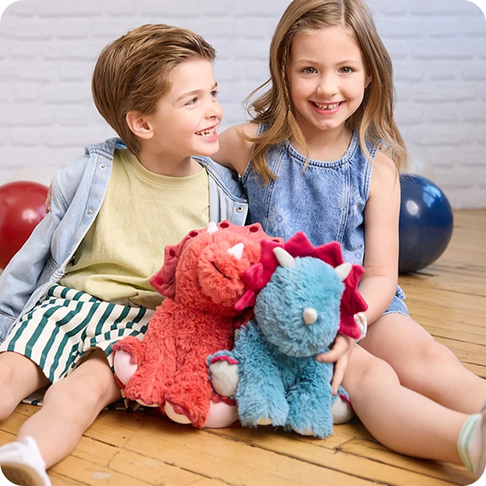 Red Triceratops Microwavable Plush