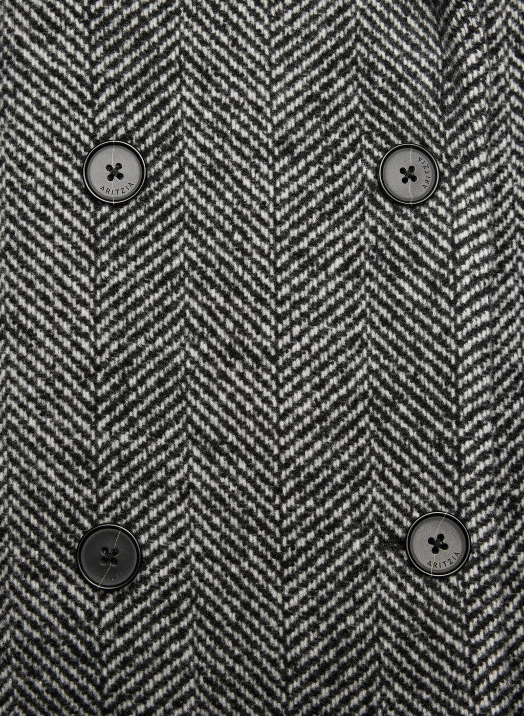 Double-Breasted Wool Cashmere Coat - Herringbone