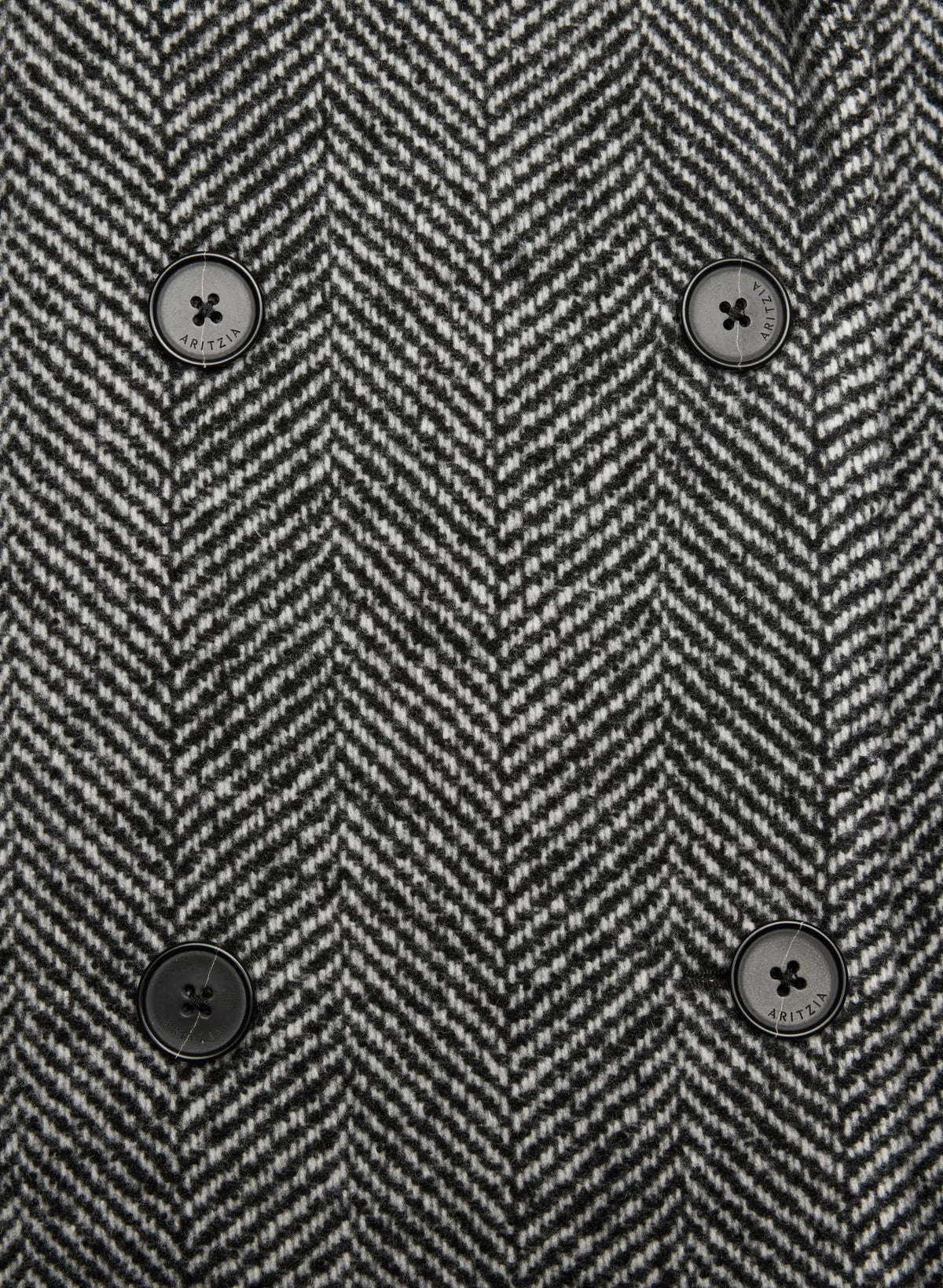 Double-Breasted Wool Cashmere Coat - Herringbone