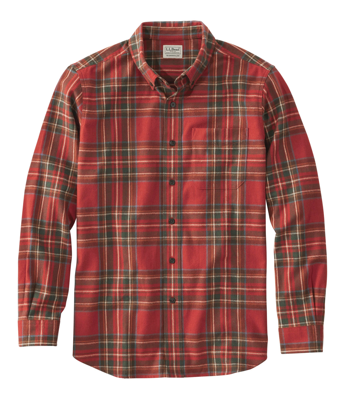 Men's Cotton Flannel Button-Down Shirt - Grey Plaid