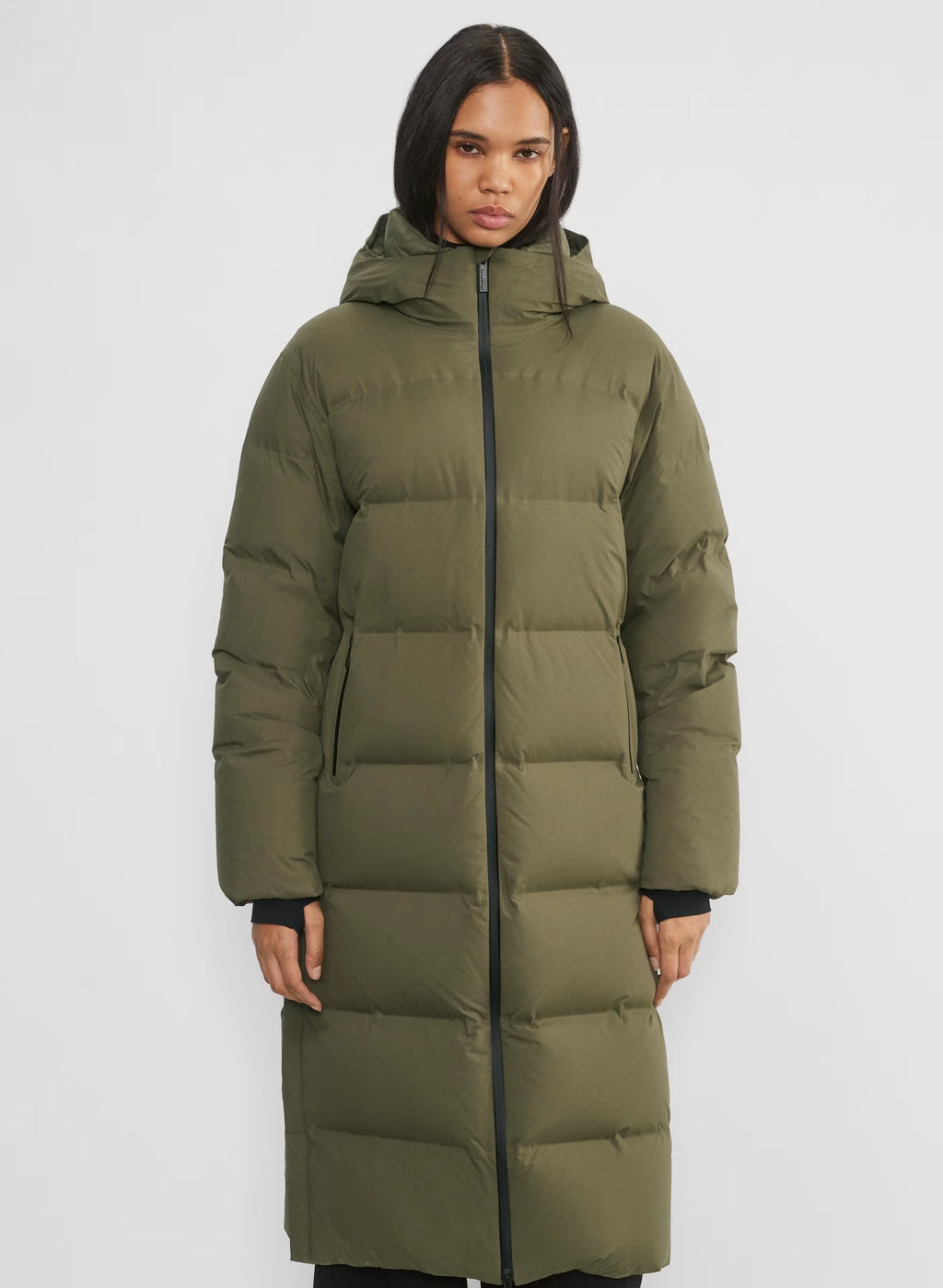 Waterproof Long Down Puffer Coat - Gray