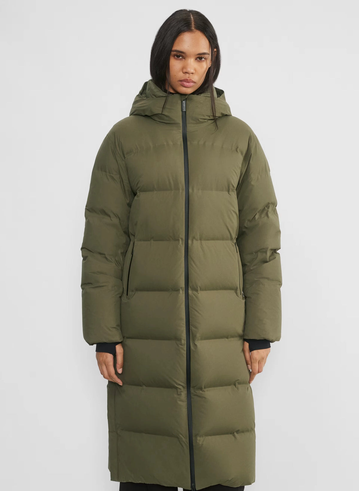Waterproof Long Down Puffer Coat - Gray