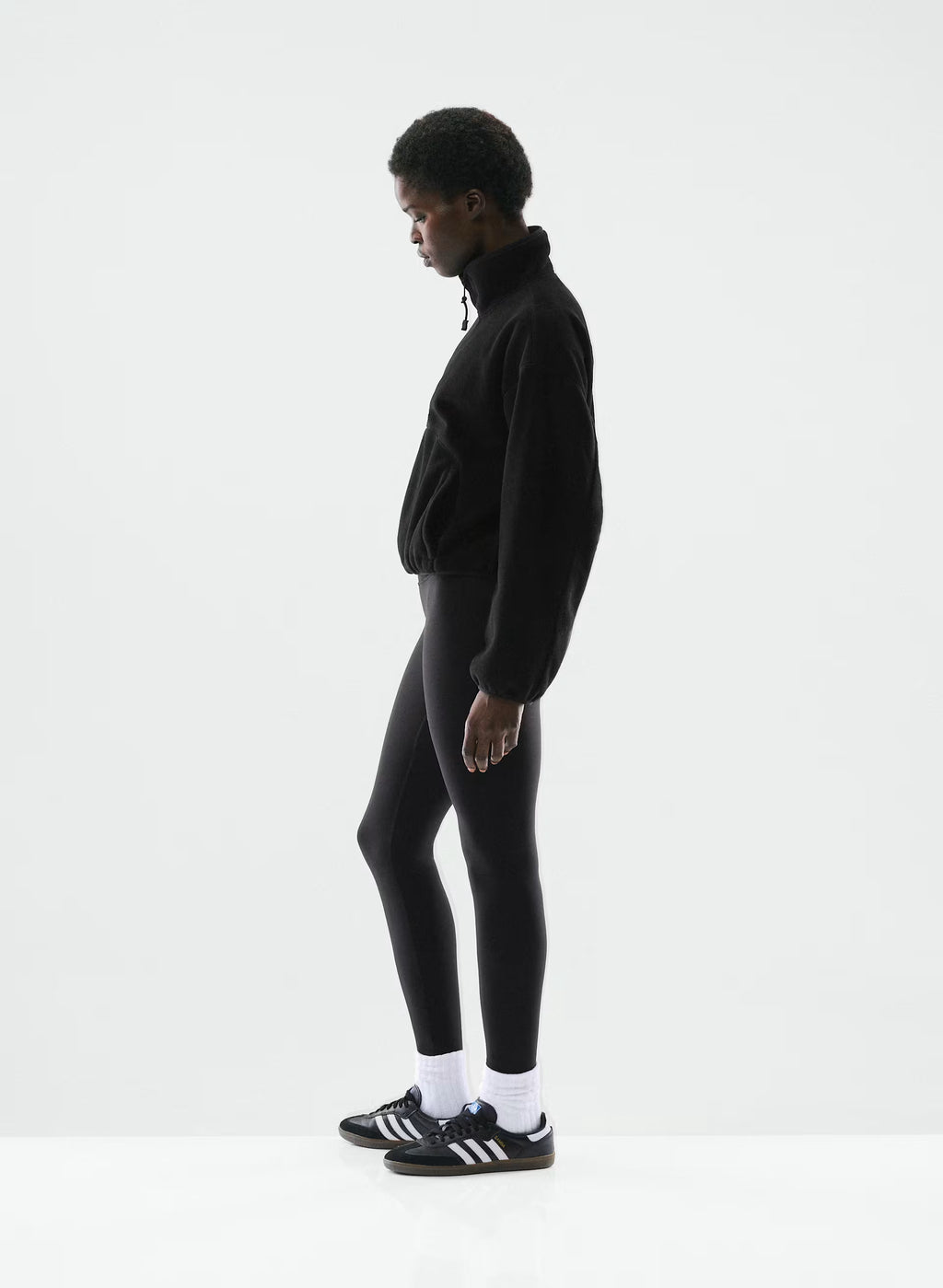 Oversized Half-Zip Microfleece Pullover - Gray