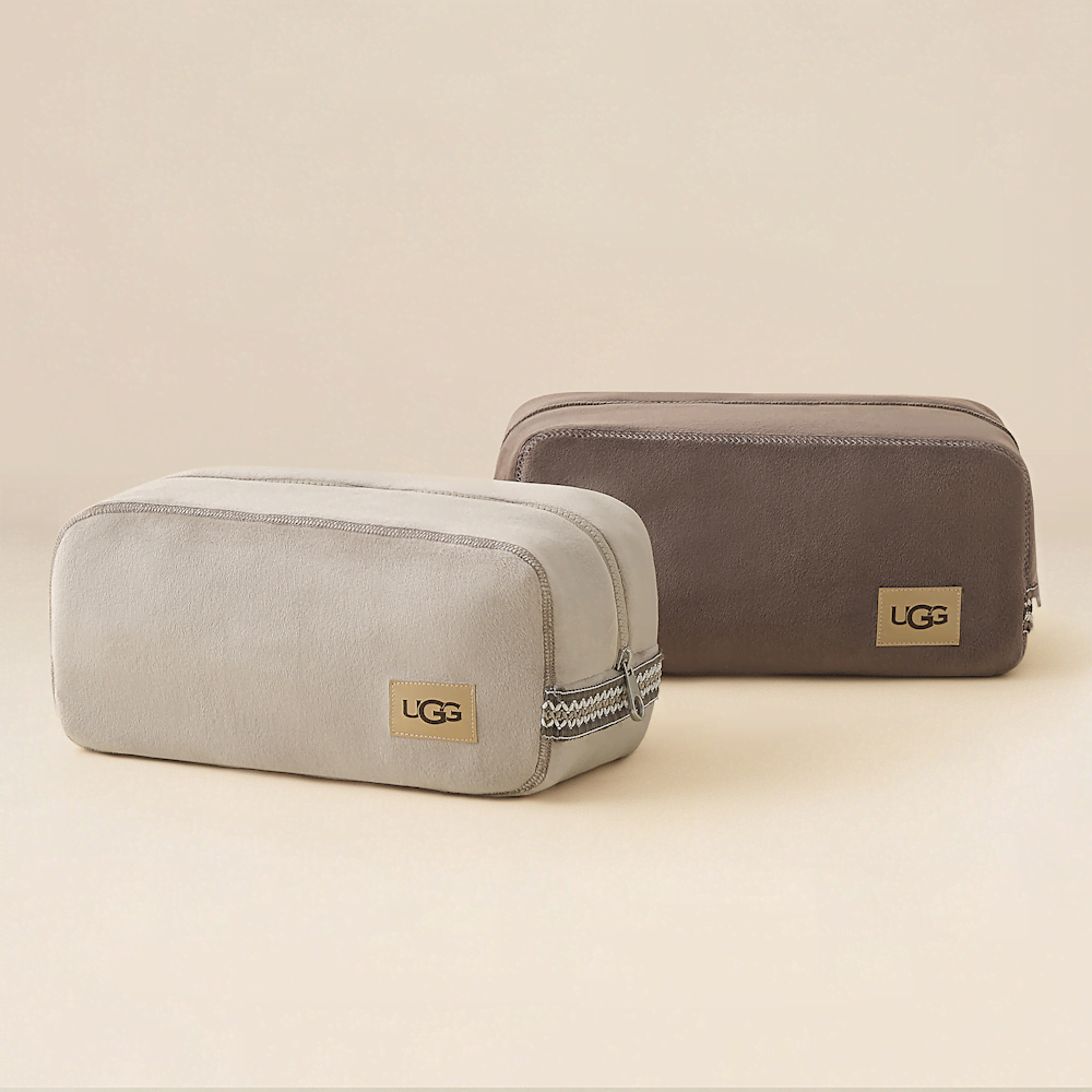Velour Travel Blanket and Eye Mask Set - Oyster