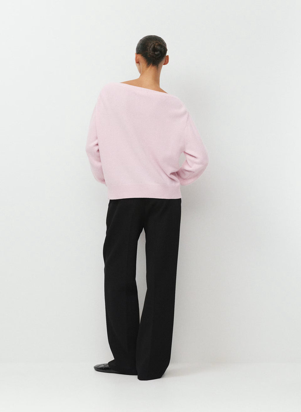 Cashmere Boatneck Sweater - Heather Gray