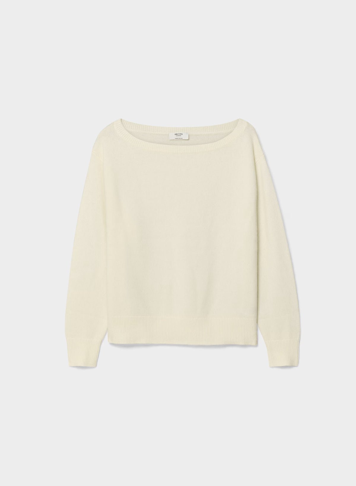 Cashmere Boatneck Sweater - Heather Gray