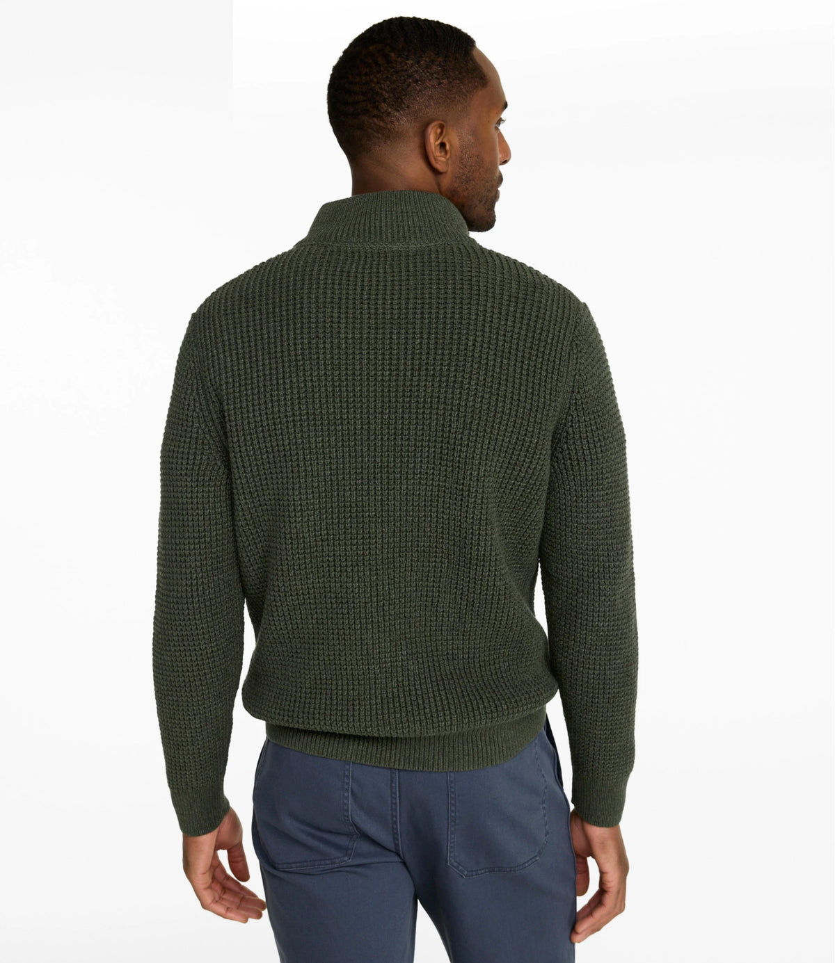 Men's Organic Cotton Waffle Quarter-Zip Sweater