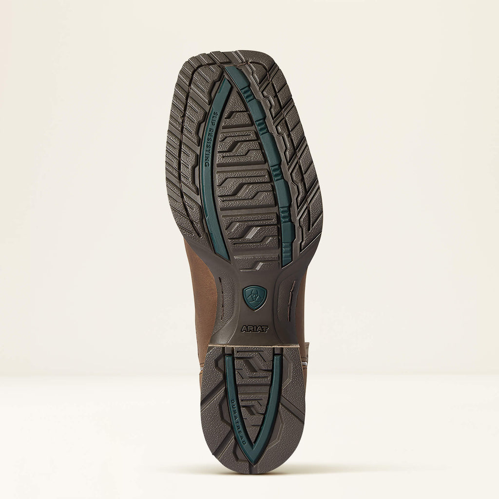 Vented Leather Western Riding Boot - Tan