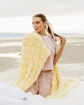 Stretch Faux Fur Baby Blanket - Butter Yellow