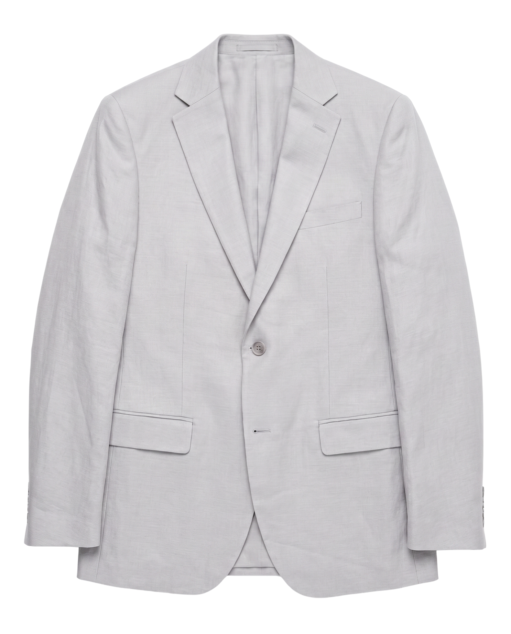 Men's Light Grey Linen Slim Fit Notch Lapel 2-Button Suit