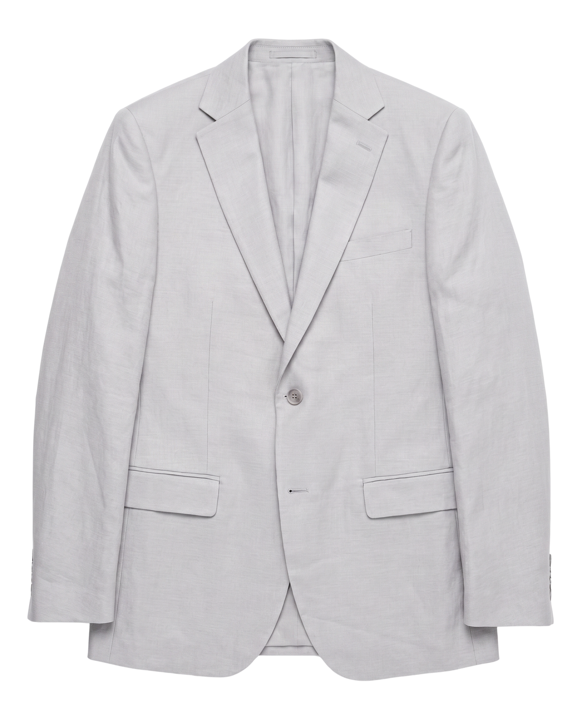 Men's Light Grey Linen Slim Fit Notch Lapel 2-Button Suit