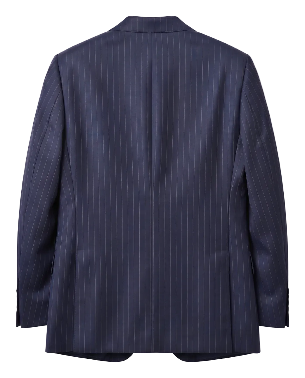 Men's Navy & Orange Pinstripe Classic Fit 2-Button Wool Suit