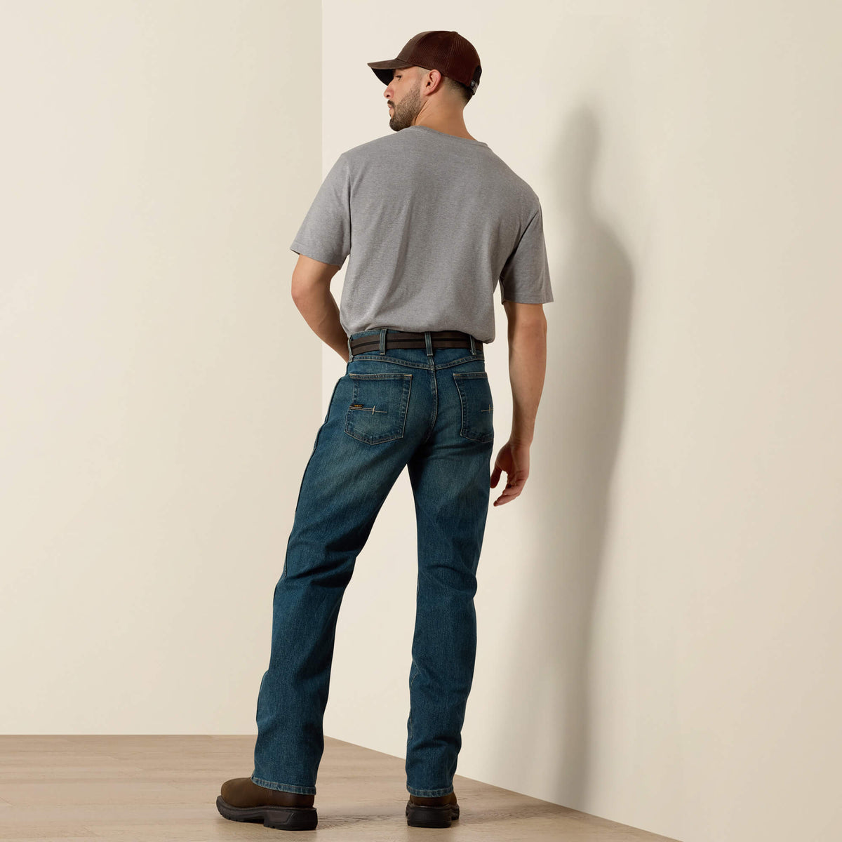 Men's Relaxed Stretch Boot Cut Work Jeans