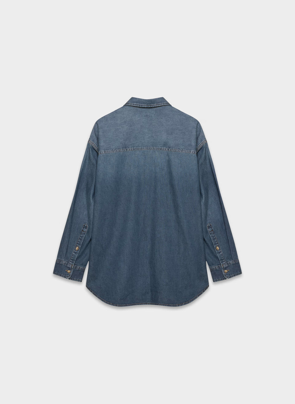 Oversized Hemp Blend Denim Shirt - Indigo