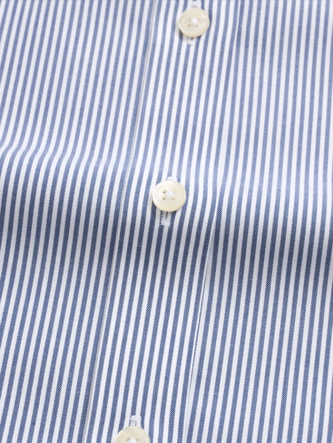 Men's Slim Fit Ash Gray Striped Standard Cuff Cotton Dress Shirt