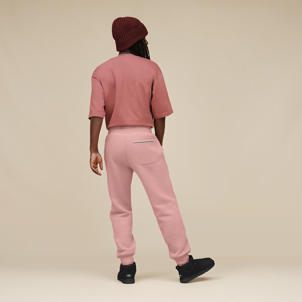 Men's Cotton Blend Drawstring Joggers - Purple
