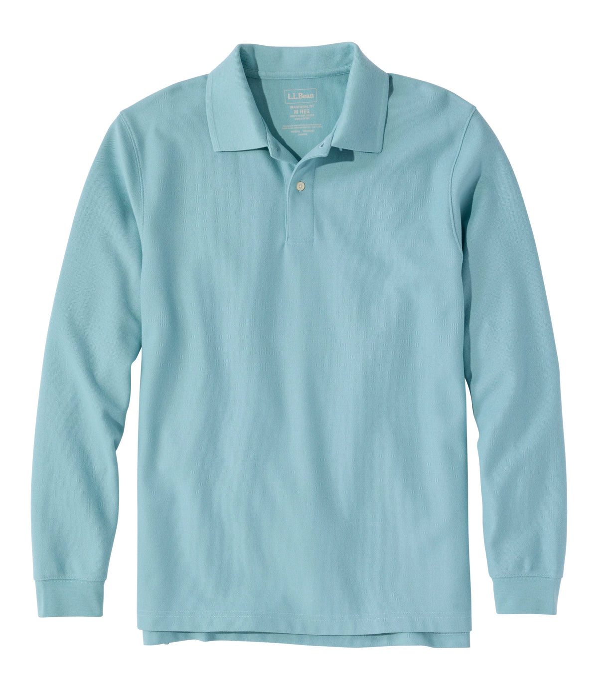 Men's Long-Sleeve Cotton Pique Polo - Lavender