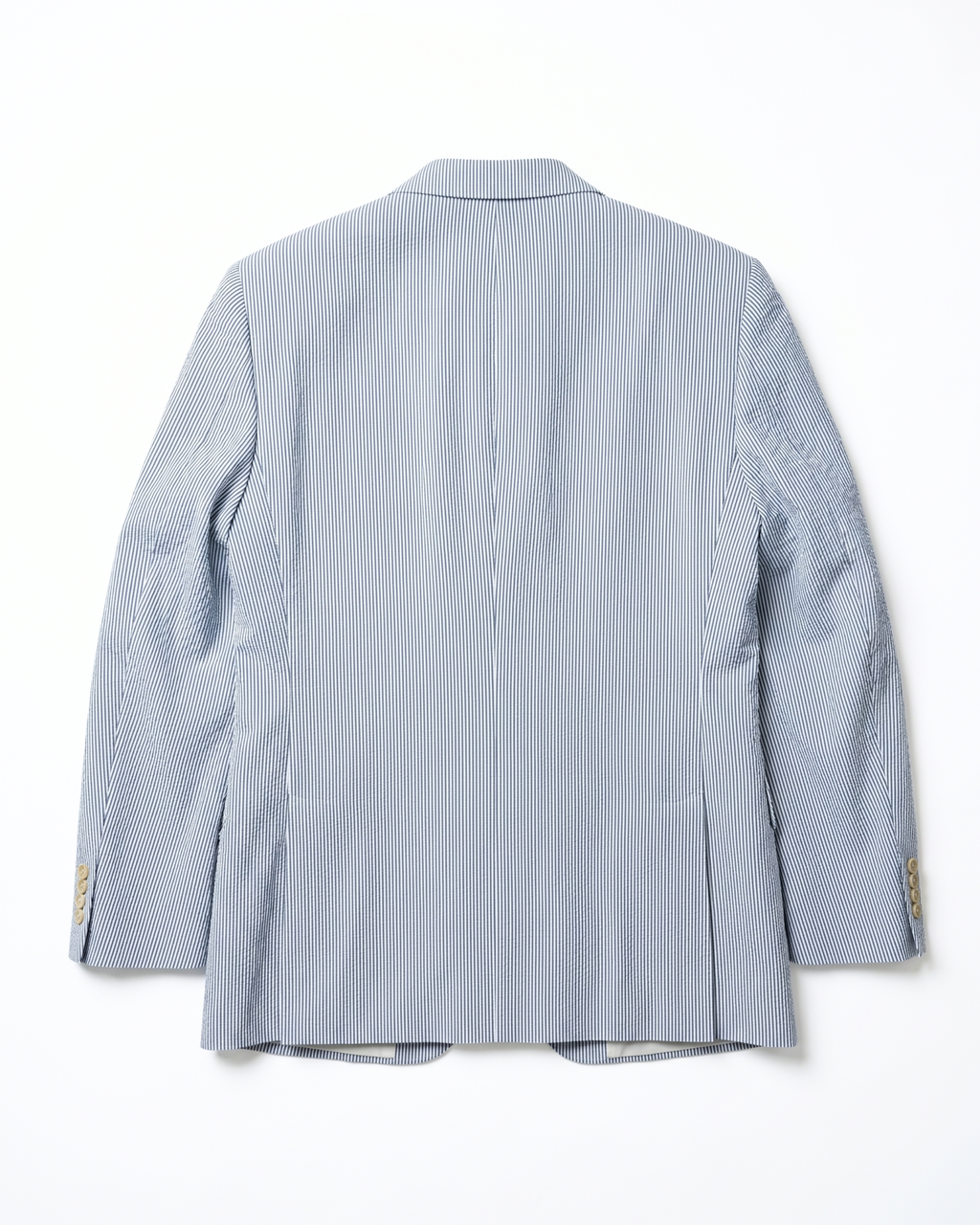 Men's Azure Blue Cotton Regular Fit Seersucker Suit