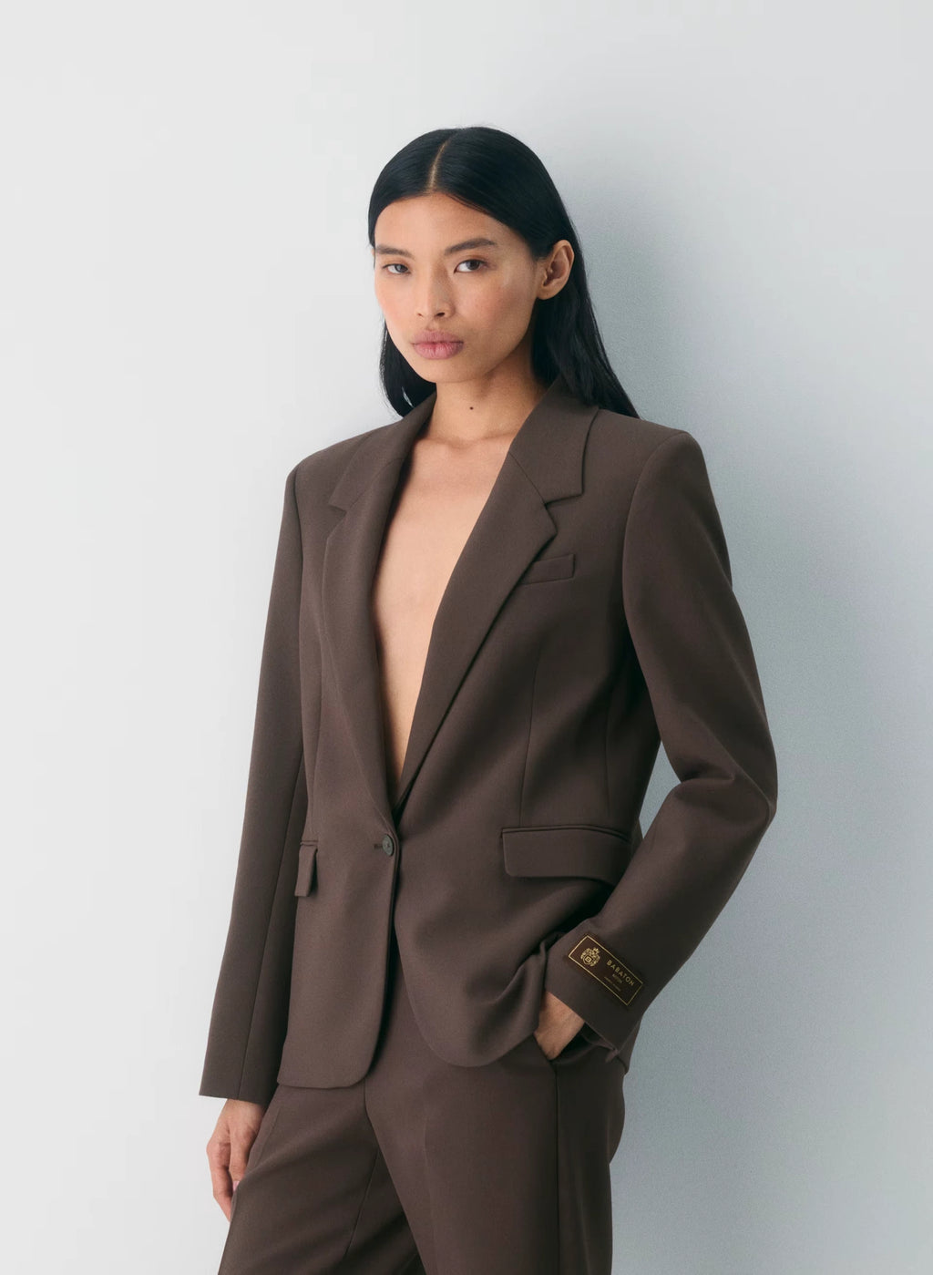 Single-Breasted Stretch Blazer - Check