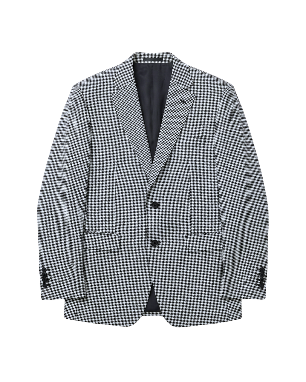 Men's Black & White Micro Houndstooth Modern Fit 2-Button Wool Suit