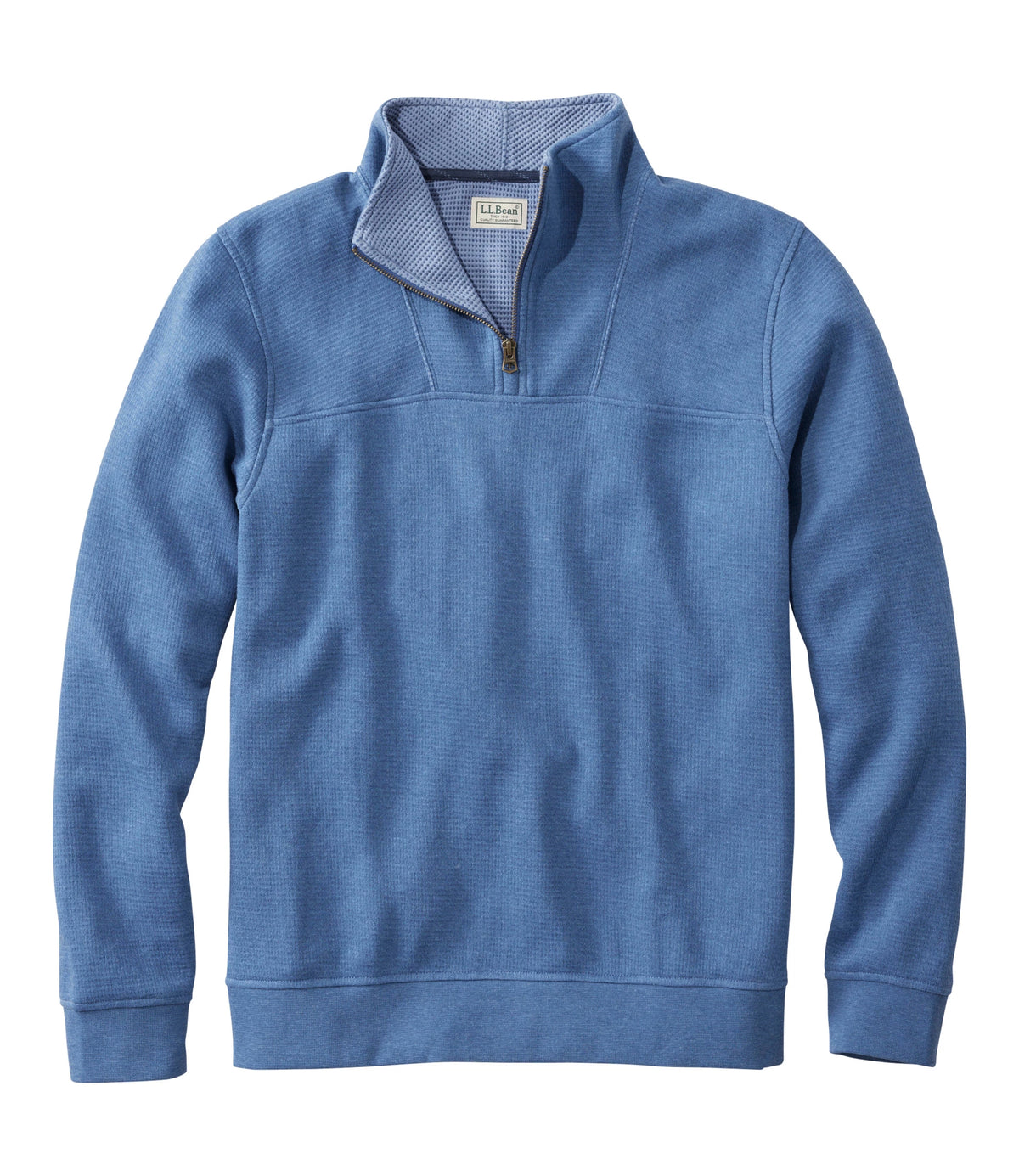 Men's Waffle Knit Quarter-Zip Sweatshirt - Blue