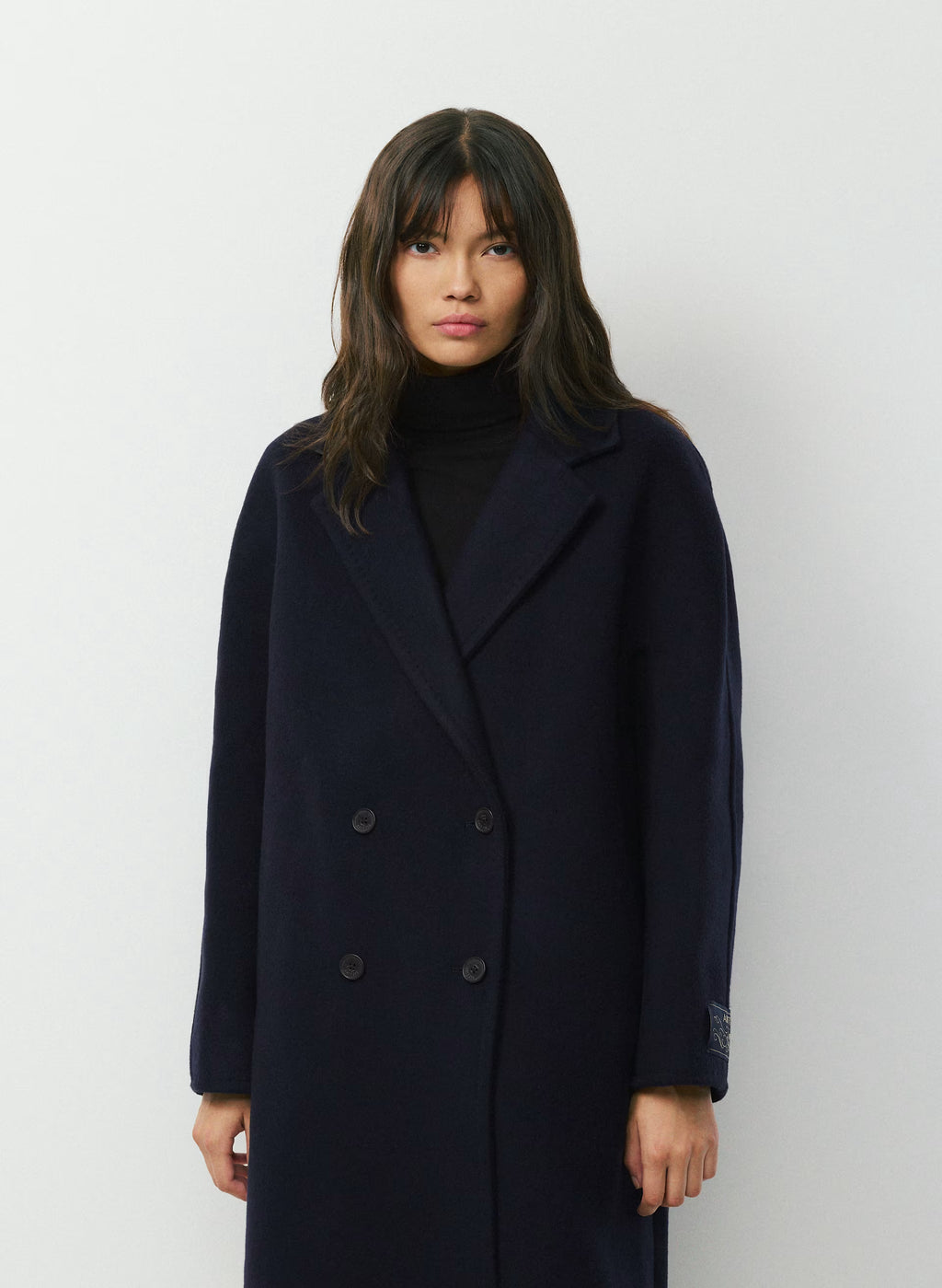 Double-Breasted Wool Cashmere Coat - Herringbone