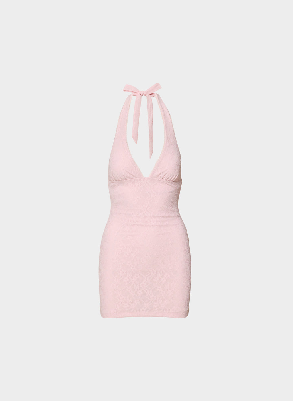 Floral Lace Halter Micro Dress - Plum