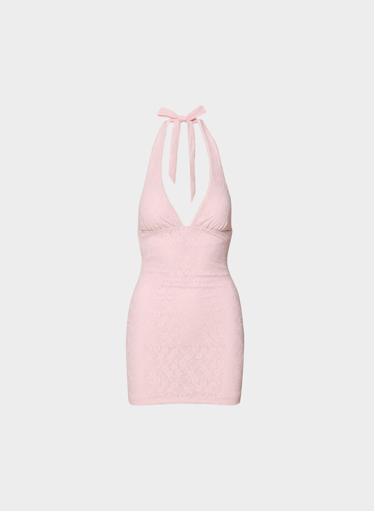 Floral Lace Halter Micro Dress - Plum