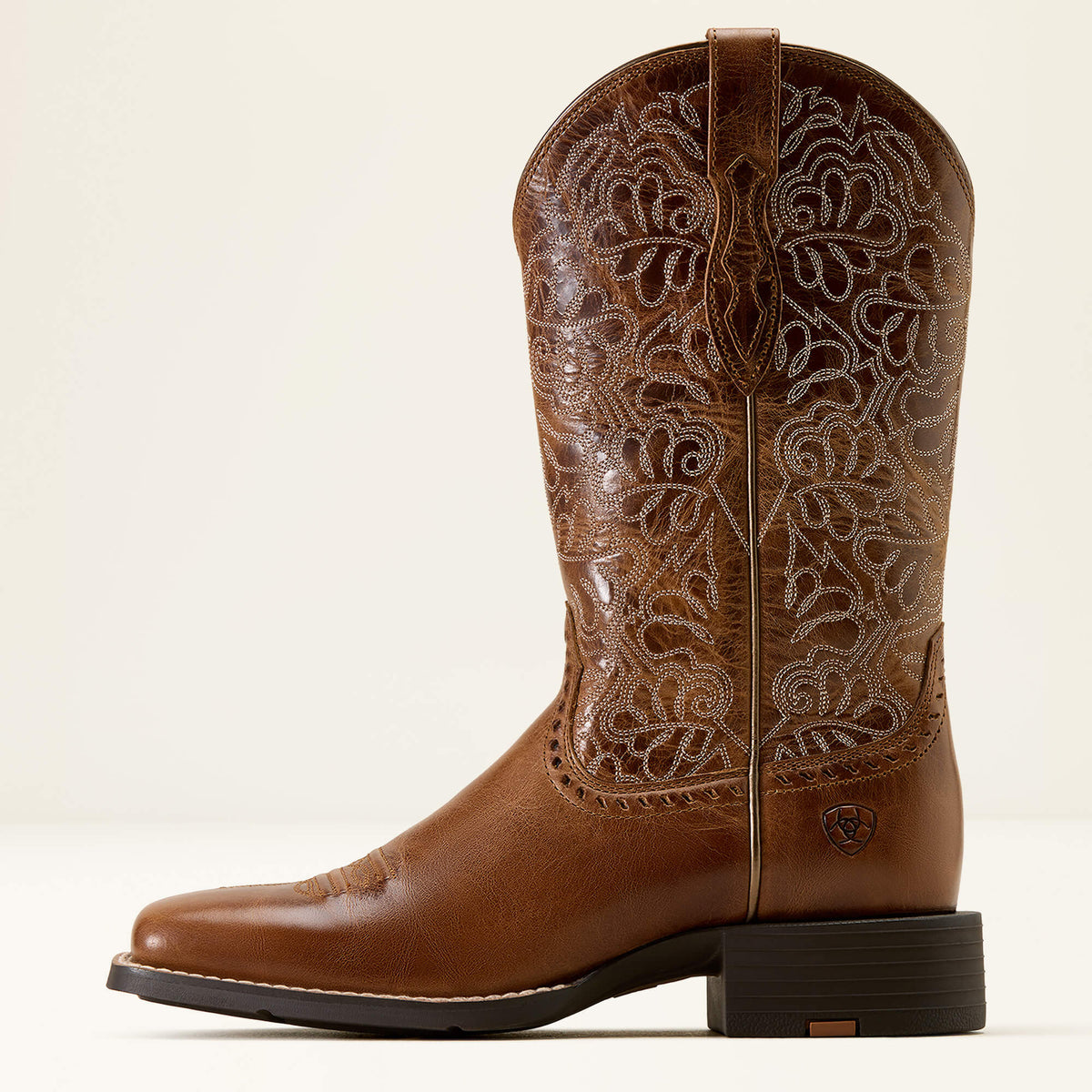 Women's Wide Square Toe Western Boots - Brown