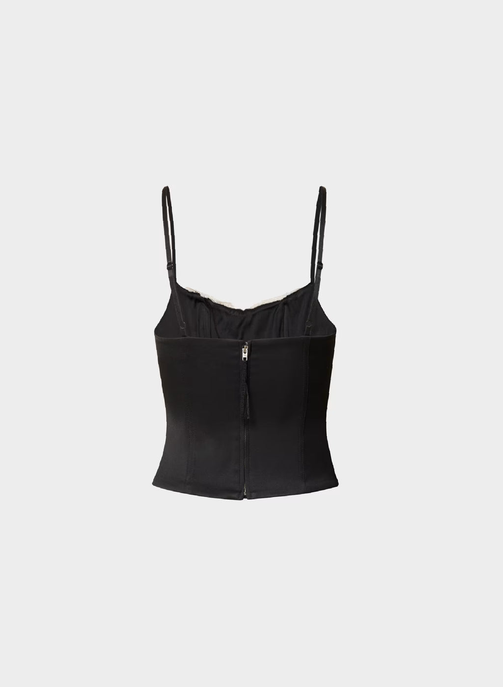 Lace-Trim Stretch Satin Bustier - Plum